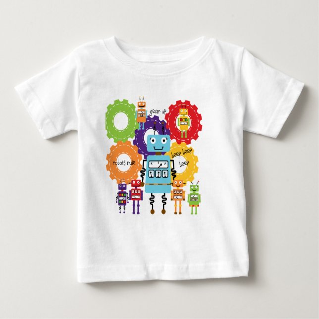 Camiseta Para Bebê Regra de Robôs (Frente)
