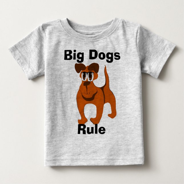 Camiseta Para Bebê Regra dos Cães Grandes (Frente)