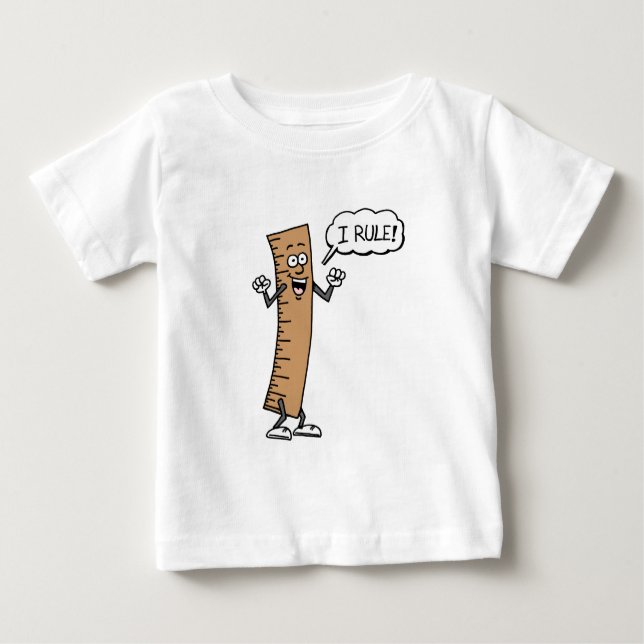 Camiseta Para Bebê Regra I Régua de Cartoon (Frente)