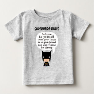 Camiseta Para Bebê Regras de Super-Herói