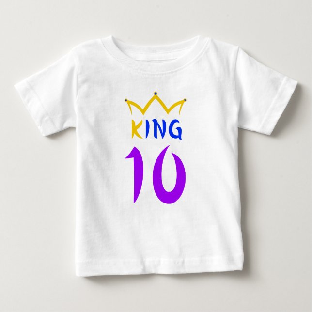 Camiseta Para Bebê Rei 10 (Frente)