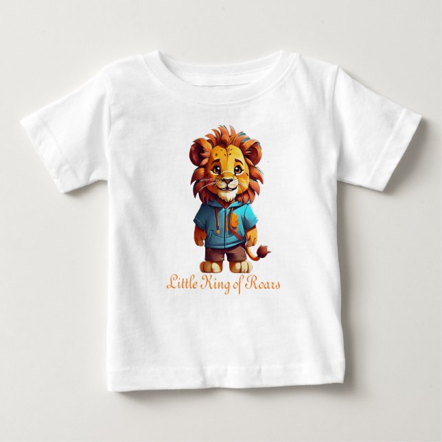 Camiseta Para Bebê Rei da Coutura Inspirada pelo Leão Legal (Frente)