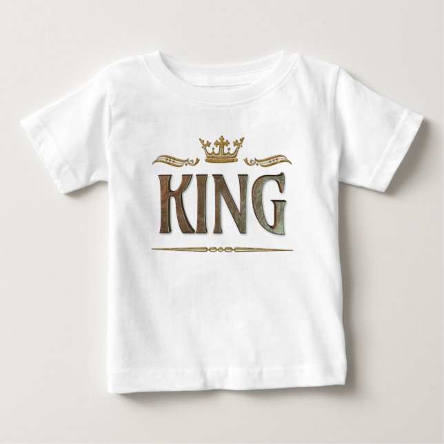 Camiseta Para Bebê Rei de Tudo Letra Coroa Real Medieval (Frente)