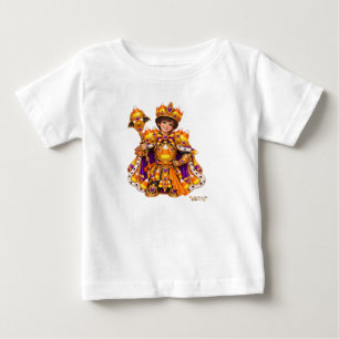 Camiseta Para Bebê Rei do Candy Corn Príncipe Fantasia de Halloween C