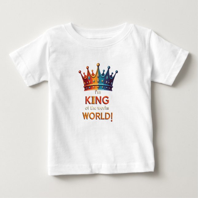 Camiseta Para Bebê Rei do Mundo (Frente)