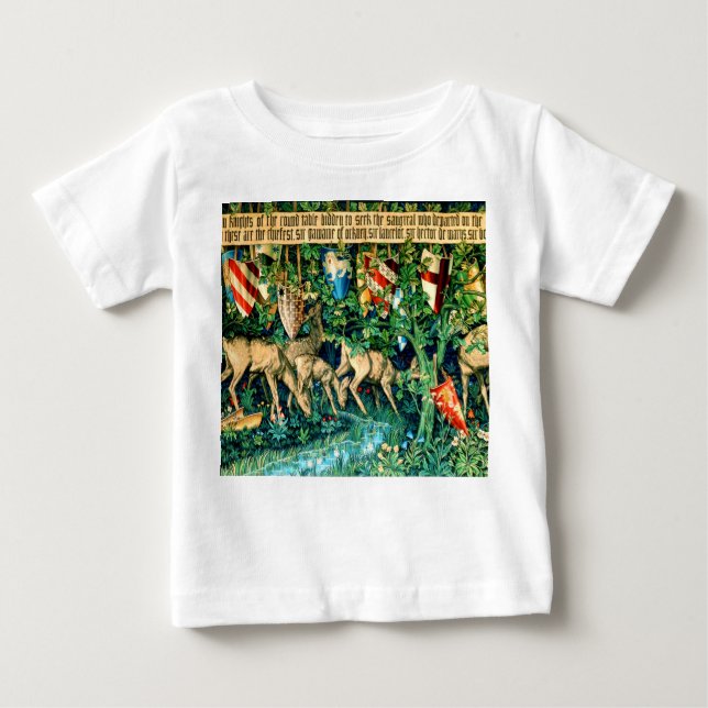 Camiseta Para Bebê Rei Medieval Arthur William Morris (Frente)