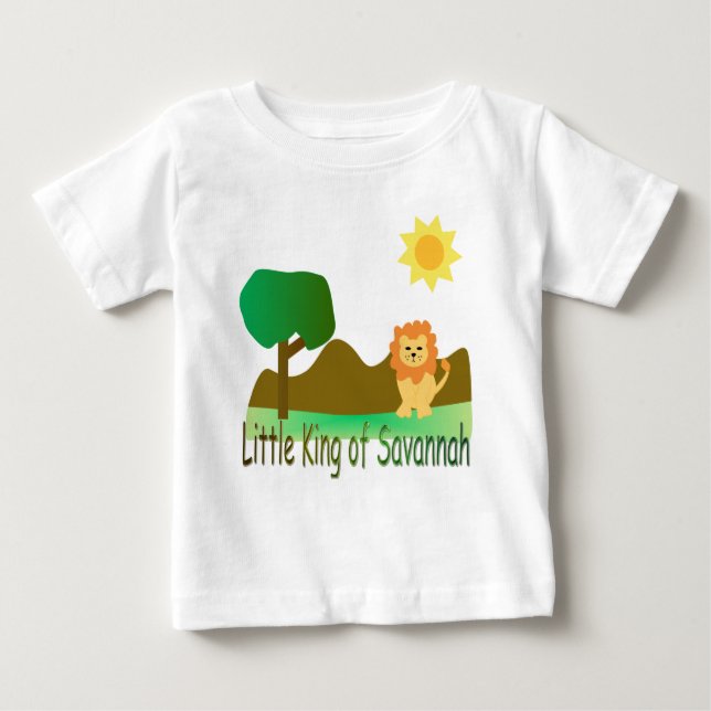 Camiseta Para Bebê Rei pequeno do savana (Frente)