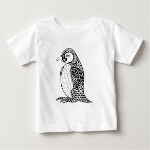 Camiseta Para Bebê Rei pinguim artístico Zendoodle