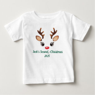 Camiseta Para Bebê Reindeer Bonito 1 rua/segundo/3º/4Personalização N