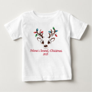 Camiseta Para Bebê Reindeer Bonito 1 rua/segundo/3º/4Personalização N