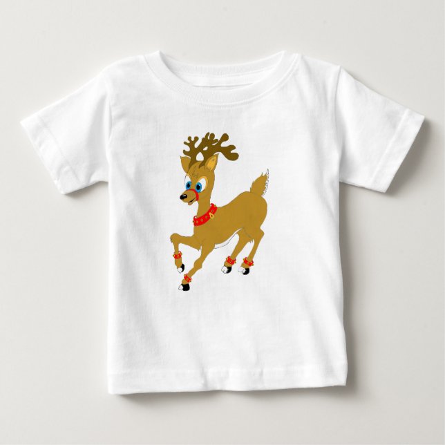 Camiseta Para Bebê Reindeer de Natal (Frente)