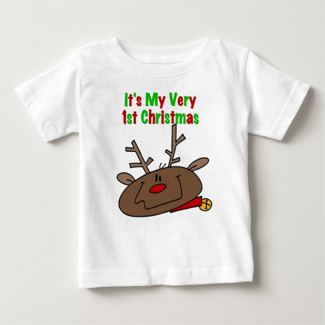 Camiseta Para Bebê Reindeer Muito 1rua De Natal (Frente)