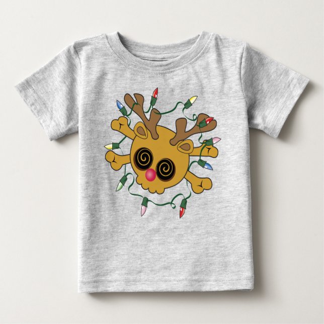 Camiseta Para Bebê Reindeer Skull (Frente)