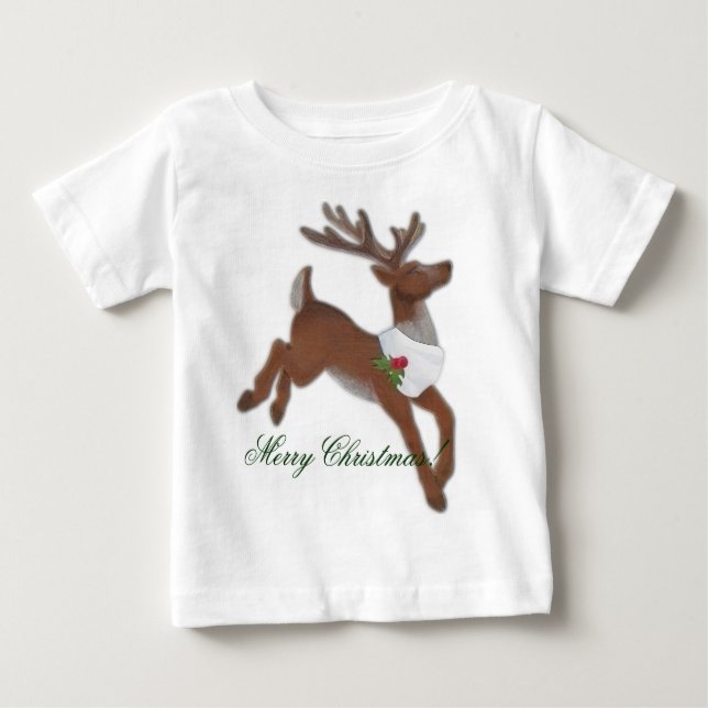 Camiseta Para Bebê Reindeer Sweatshirt (Frente)