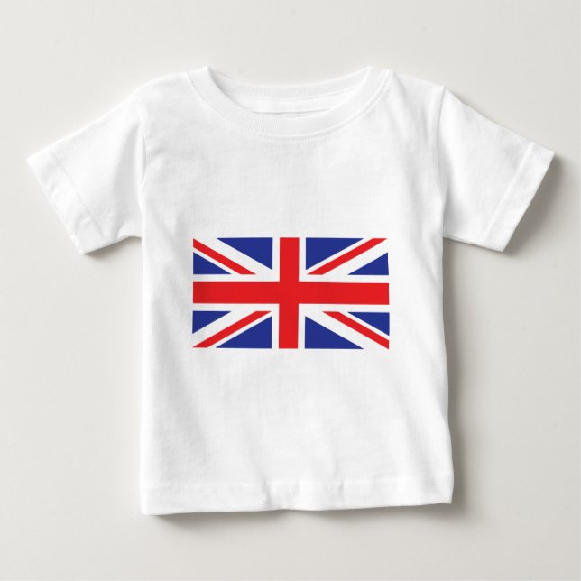 Camiseta Para Bebê Reino Unido/União Jack Flag (Frente)