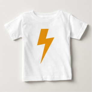 Camiseta Para Bebê Relâmpago Energia Amarelo Impresso