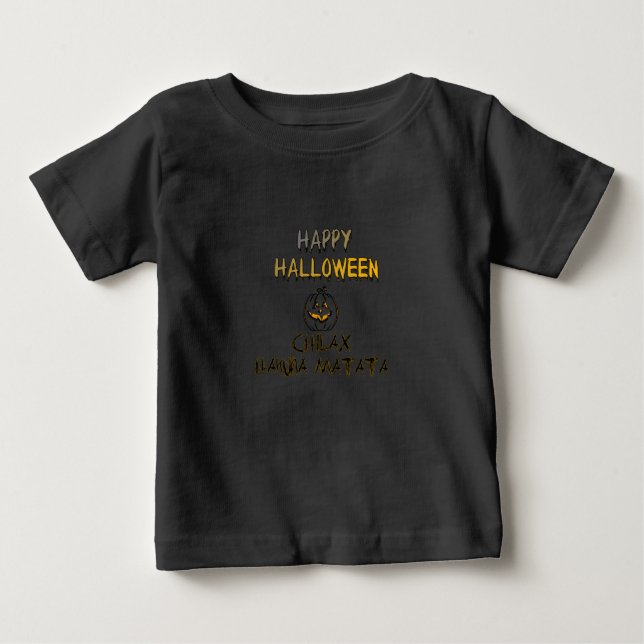 Camiseta Para Bebê Relaxe a Coleção Feliz de Halloween (Frente)