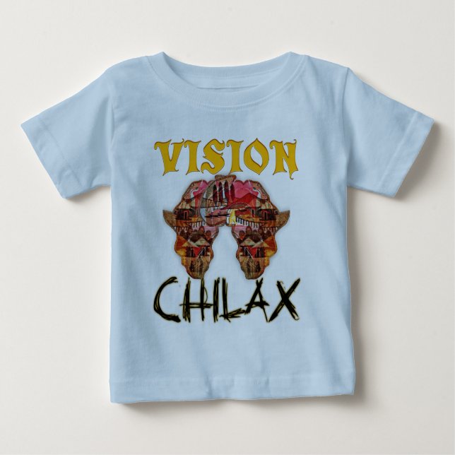 Camiseta Para Bebê Relaxe a visão maravilhosa africana, seu design (Frente)
