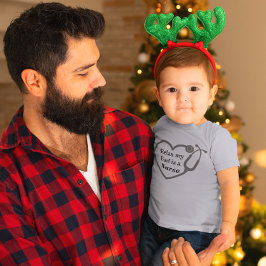 Camiseta Para Bebê Relaxe Meu Pai É Um Enfermeiro Coração Estetoscópi