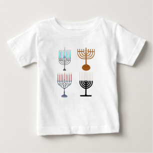 Camiseta Para Bebê Religião Judaica Hanukkah