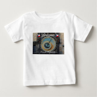 Camiseta Para Bebê Relógio astronômico Praga Orlog República Checa