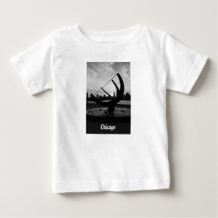 Camiseta Para Bebê Relógio de Sol Pôr do Sol Tons de Cinza