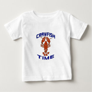 Camiseta Para Bebê Relógio de Tempo do Vintage Crawfish