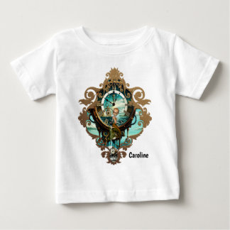 Camiseta Para Bebê Relógio marítimo fantástico steampunk