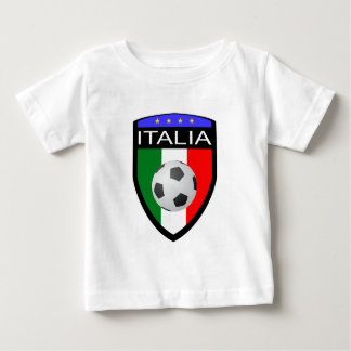 Camiseta Para Bebê Remendo da bandeira de Italia/Italia - com bola de