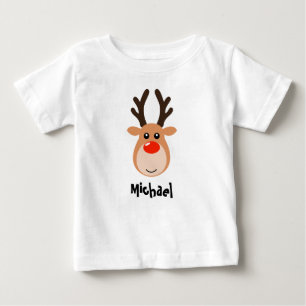 Camiseta Para Bebê Rena com o t-shirt conhecido da criança