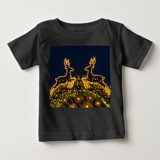Camiseta Para Bebê rena de Natal (Frente)