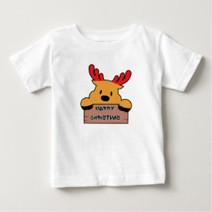 Camiseta Para Bebê Rena de Natal de Desenho Animado Fofa
