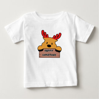 Camiseta Para Bebê Rena de Natal de Desenho Animado Fofa