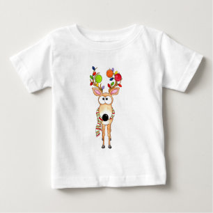 Camiseta Para Bebê Rena de Natal de Pickleball