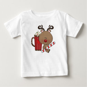 Camiseta Para Bebê Rena de Rudy com cacau