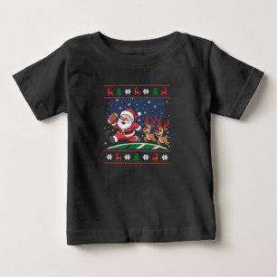 Camiseta Para Bebê Renegados de Natal Jogam Futebol Americano Ugly Xm