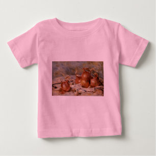 Camiseta Para Bebê Renoir's Still Life with Onions (1881)