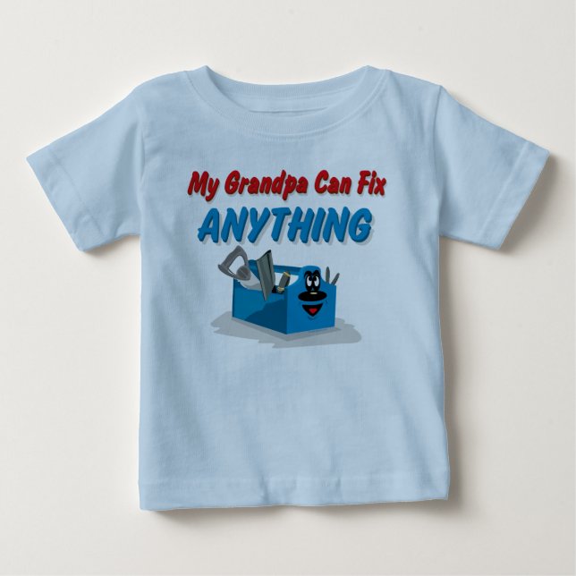 Camiseta Para Bebê Reparo qualquer coisa vovô (Frente)
