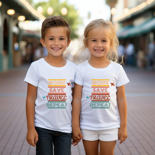 Camiseta Para Bebê Repetição de salvamento de Viagem de trabalho - Ad