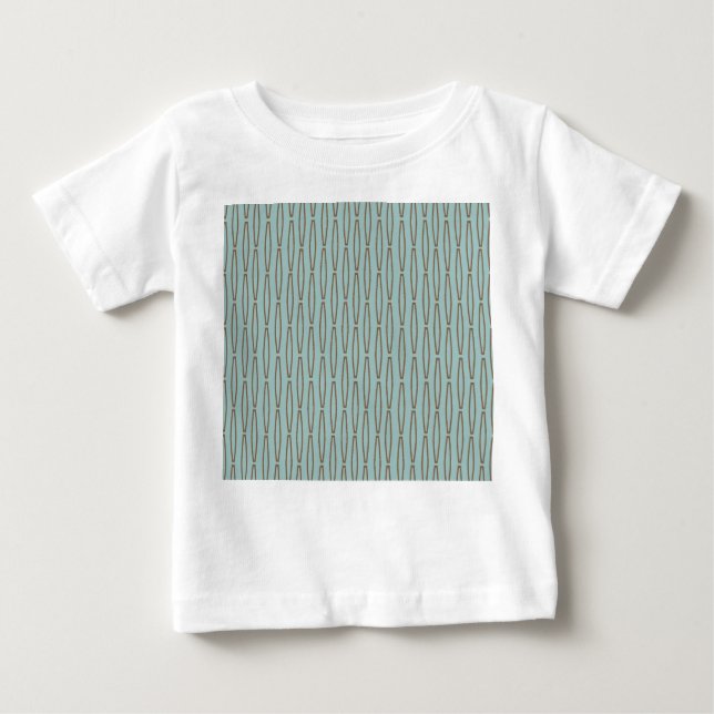 Camiseta Para Bebê Repetição Geométrica Azul Pálido (Frente)