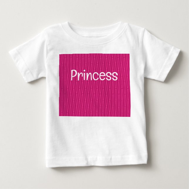 Camiseta Para Bebê Repetição Geométrica Rosa Profundo (Frente)