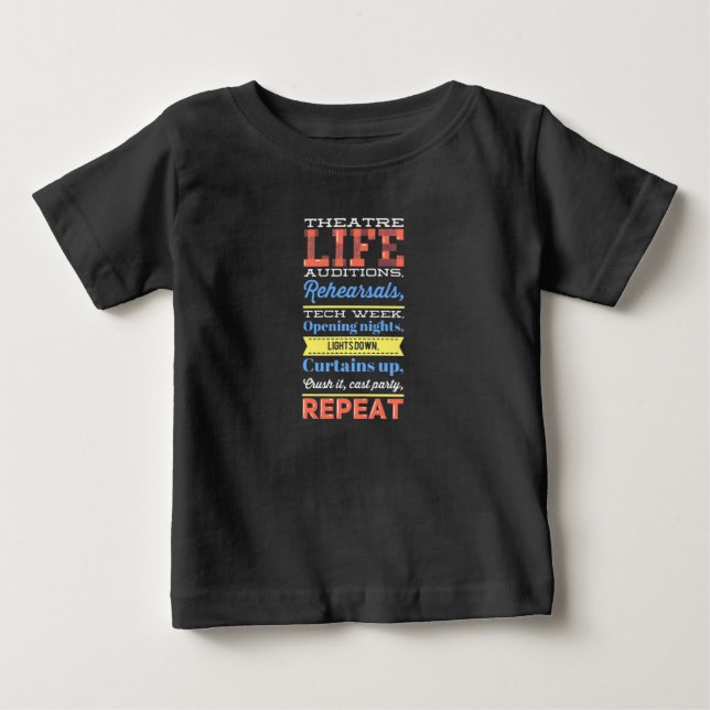Camiseta Para Bebê Repetir vida no teatro (Frente)