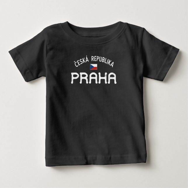 Camiseta Para Bebê República Checa de Praga, em dificuldades (Praha) (Frente)