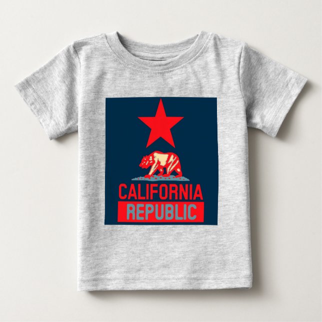 Camiseta Para Bebê República da Califórnia no Estilo de Esperança Urb (Frente)