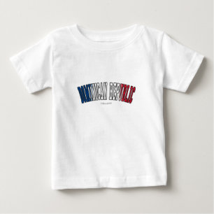 Camiseta Para Bebê República Dominicana em cores da bandeira naciona