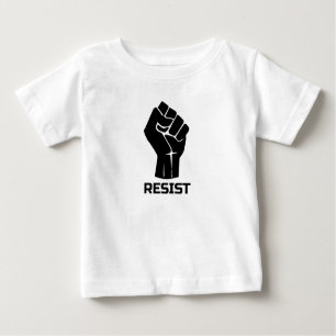 Camiseta Para Bebê Resistir com o punho - a preto