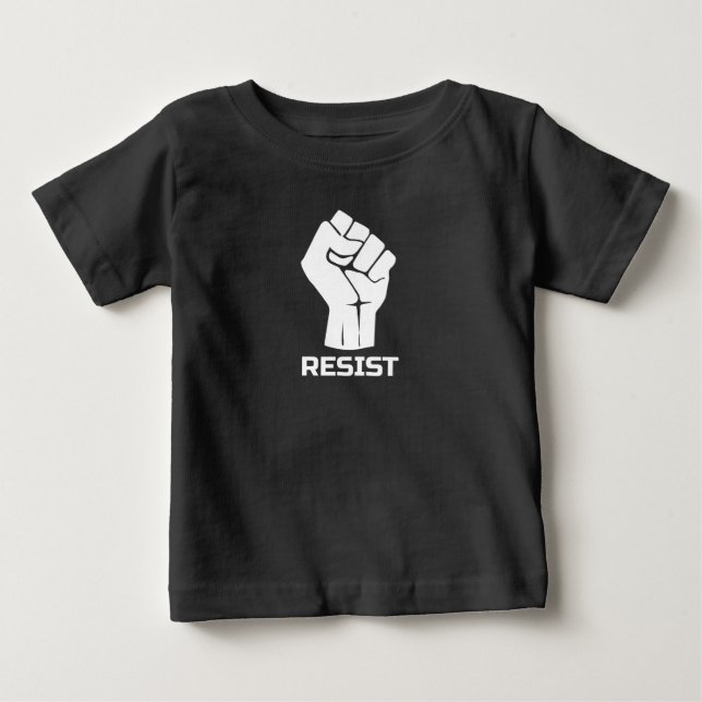 Camiseta Para Bebê Resistir com punho - em branco (Frente)