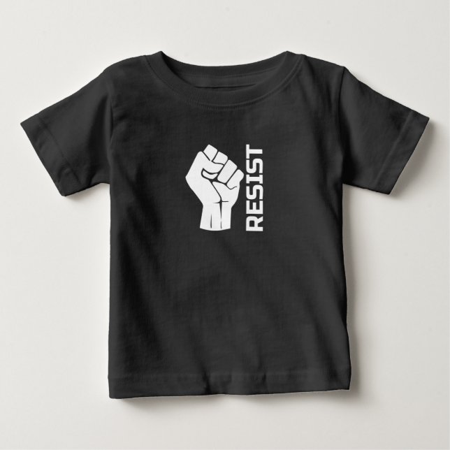 Camiseta Para Bebê Resistir com punho - em branco 0002 (Frente)