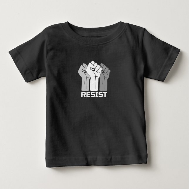Camiseta Para Bebê Resistir com punho - em branco 0003 (Frente)