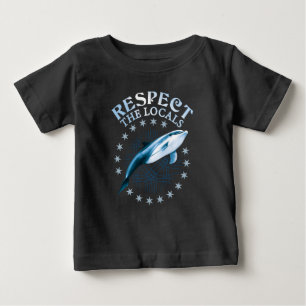 Camiseta Para Bebê Respeite A Citação Local - Golfinho Lover